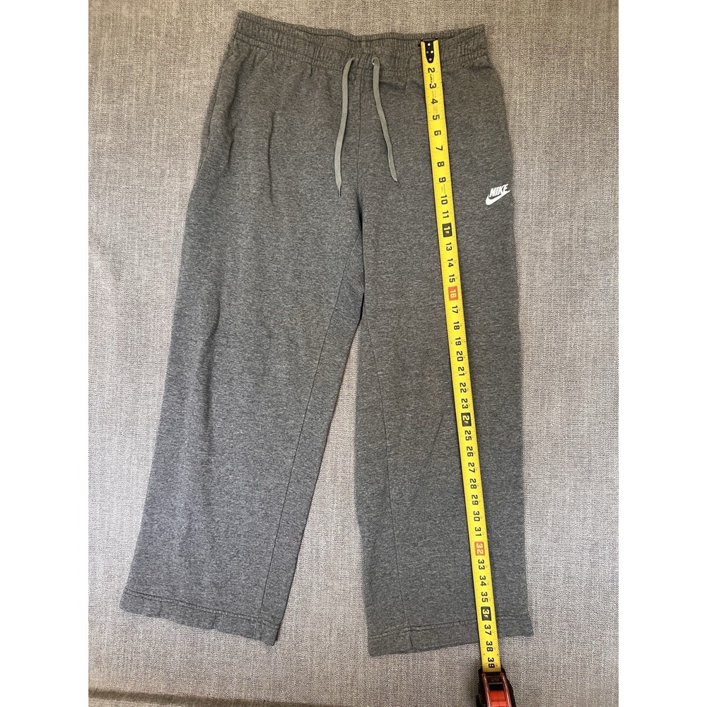 Nike Sweatpants Men's Large Gray Fleece Drawstring Lounge Athletic Pants - Picture 4 of 8